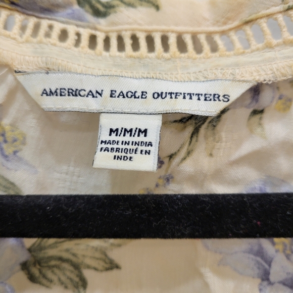 American Eagle Breezy Floral Tie Front Top - Picture 2 of 2